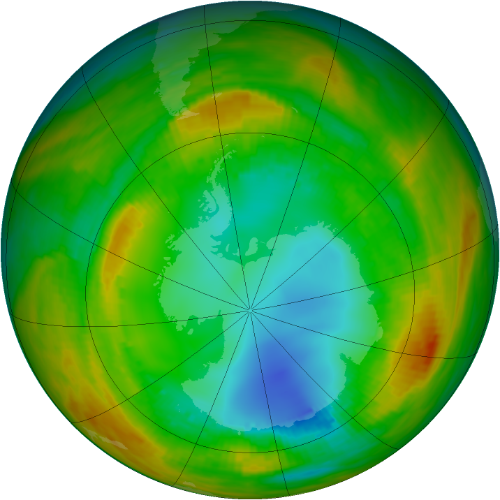 Antarctic ozone map for 08 August 1979